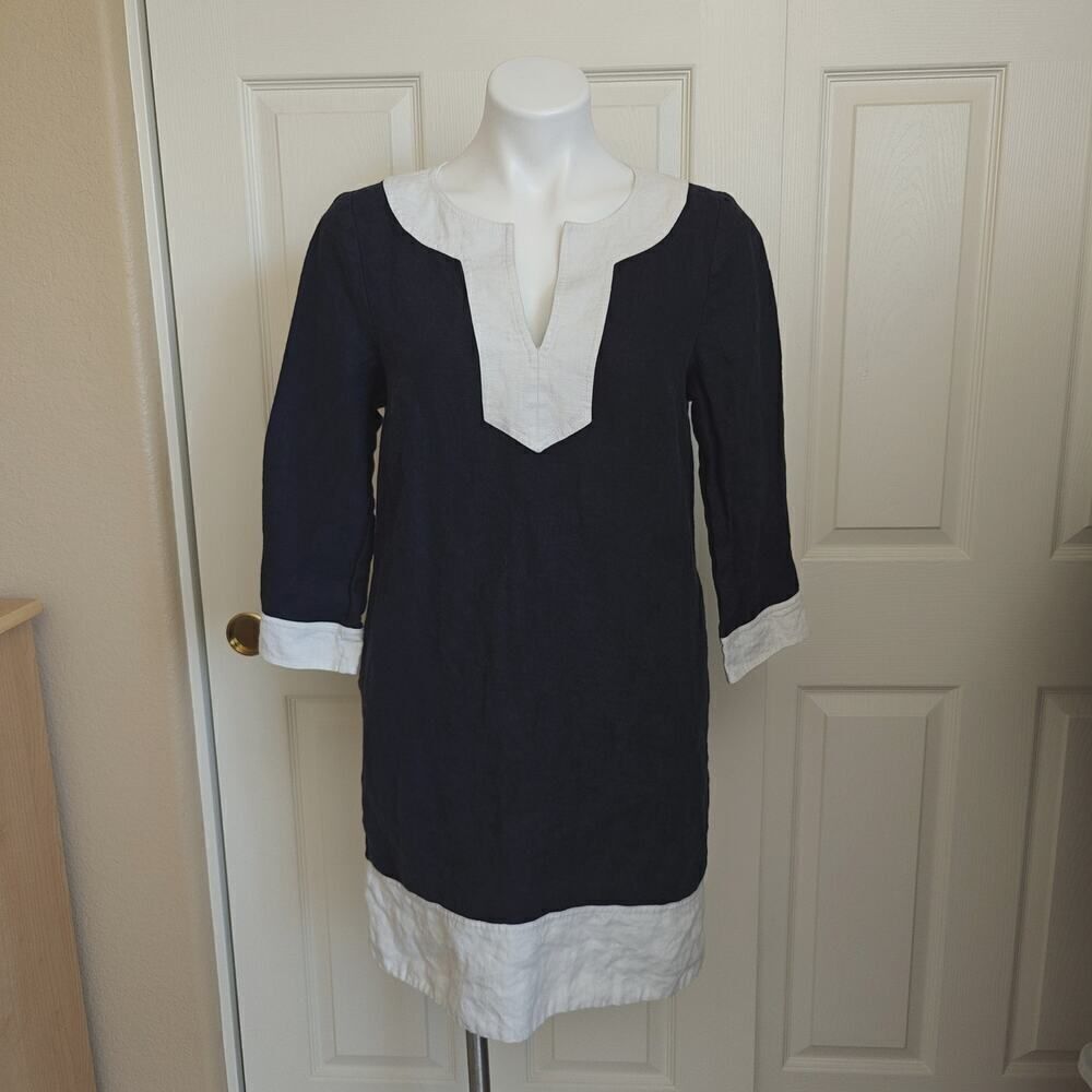 Michael Kors 3/4 sleeve linen shift dress sz M